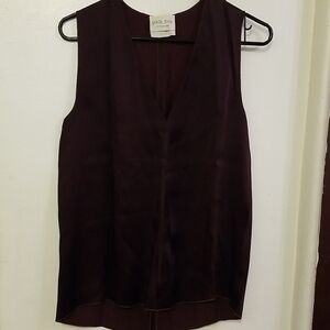 Giada Forte V-Neck Sleeveless Dark Purple Blouse